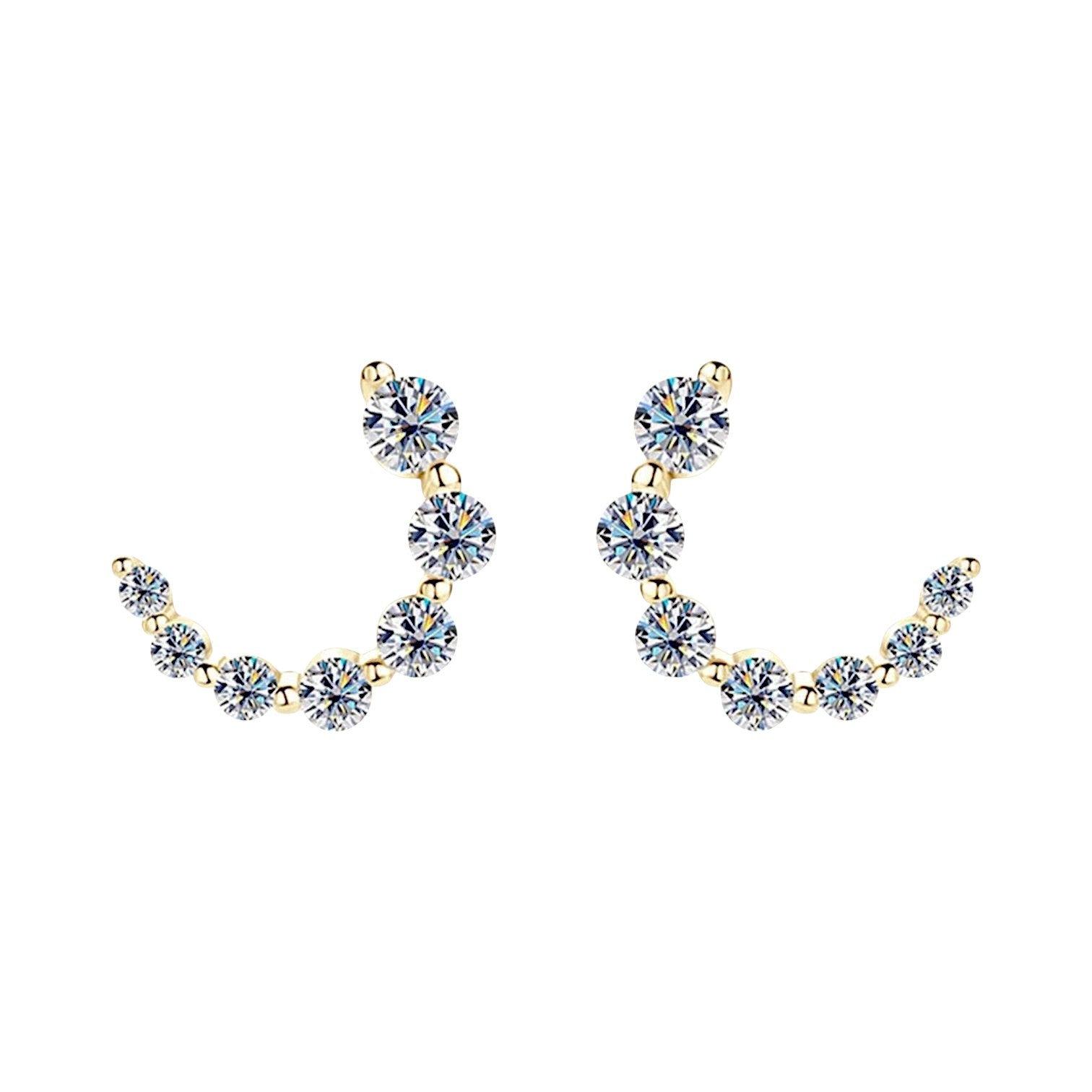 LUMIOR Aura Inlaid 0.72ct VVS1 Moissanite stud oorbellen in 18K goud verguld sterling zilver.