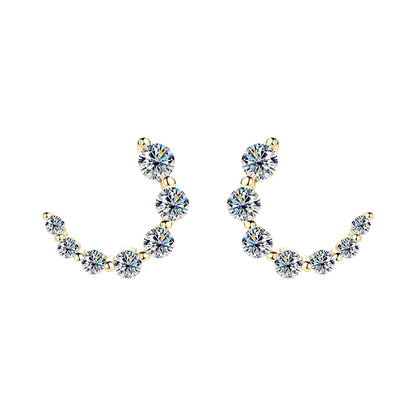 LUMIOR Aura Inlaid 0.72ct VVS1 Moissanite stud oorbellen in 18K goud verguld sterling zilver.