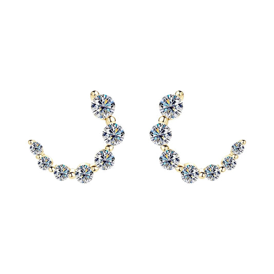 LUMIOR Aura Inlaid 0.72ct VVS1 Moissanite stud oorbellen in 18K goud verguld sterling zilver.