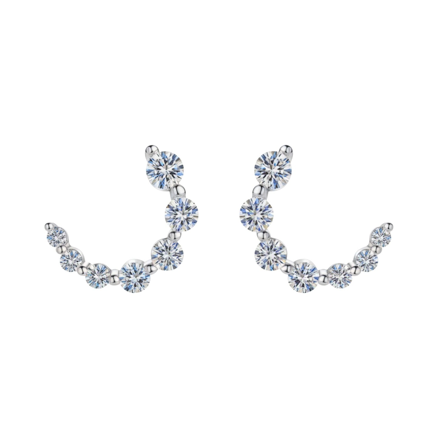 LUMIOR Aura Inlaid 0.72ct VVS1 Moissanite stud oorbellen in 18K witgoud verguld sterling zilver.