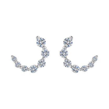LUMIOR Aura Inlaid 0.72ct VVS1 Moissanite stud oorbellen in 18K witgoud verguld sterling zilver.