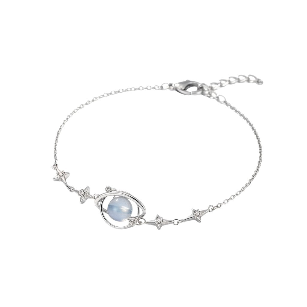 LUMIOR Sterling zilveren armband met planeetmotief en sterren, 5,9 inch