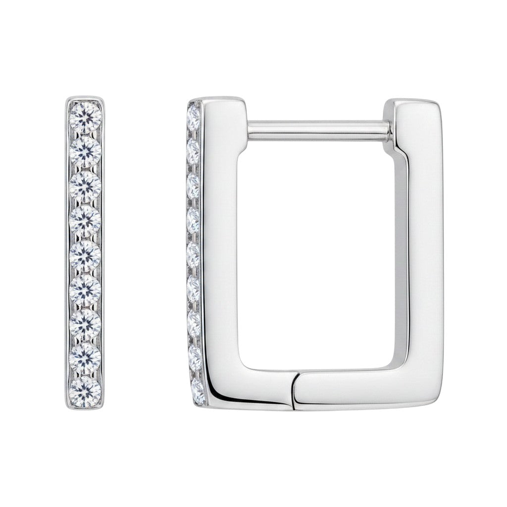 LUMIOR Geometric Aura Moissanite Oorbellen in 925 Sterling Zilver met platina of 18K goud plating.