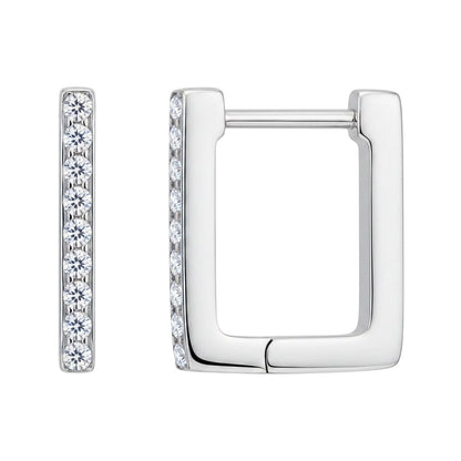 LUMIOR Geometric Aura Moissanite Oorbellen in 925 Sterling Zilver met platina of 18K goud plating.