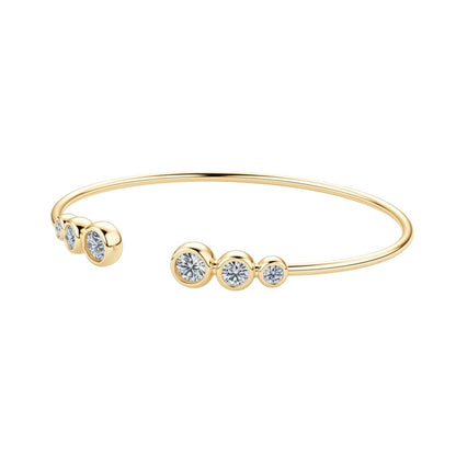 LUMIOR gouden armband met 1.8 karaat moissaniet stenen, 925 sterling zilver met 18K goud plating