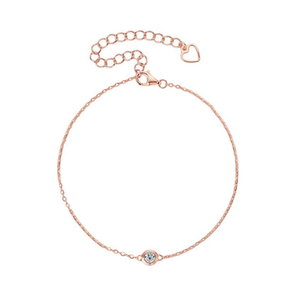 LUMIOR gouden armband met 0.1 karaat moissaniet en hartvormige sluiting, 18K verguld sterling zilver