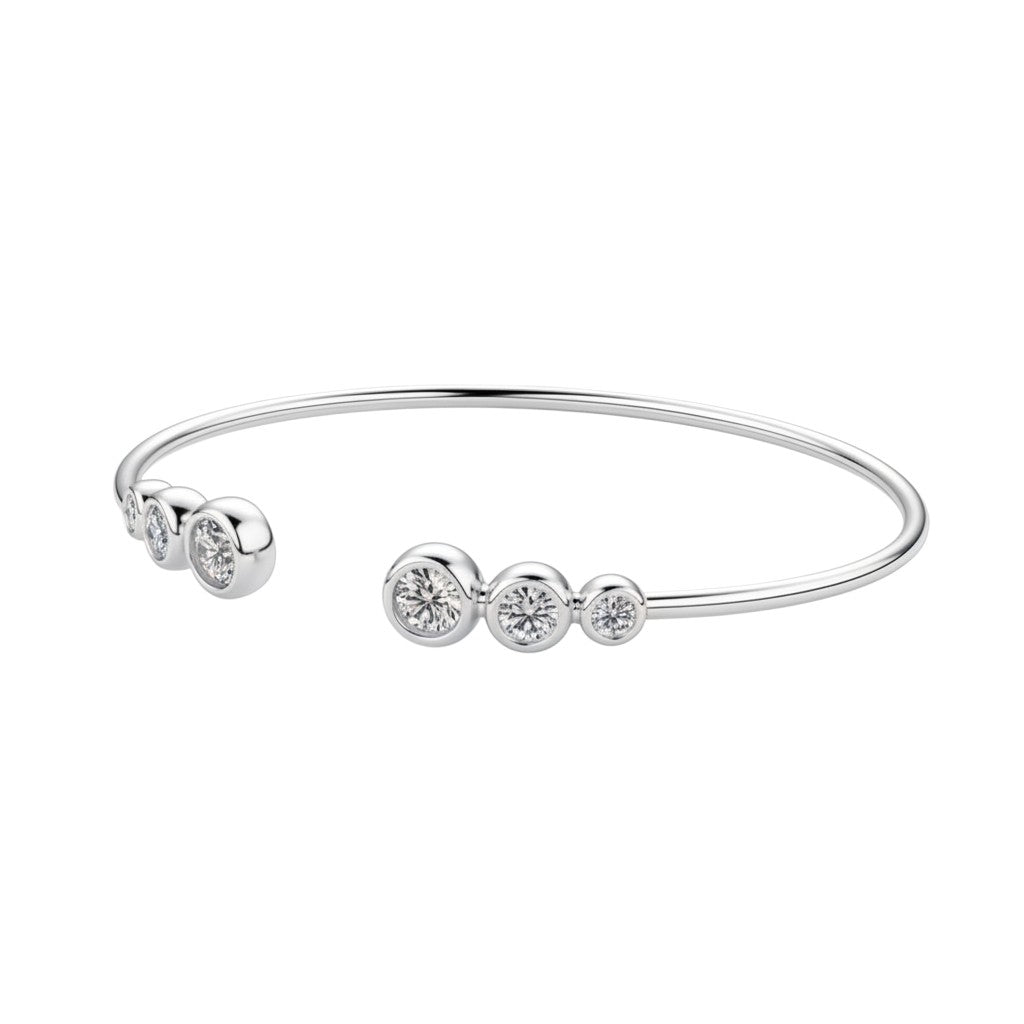 LUMIOR gouden armband met 1.8 karaat moissaniet stenen, 925 sterling zilver met 18K goud plating.