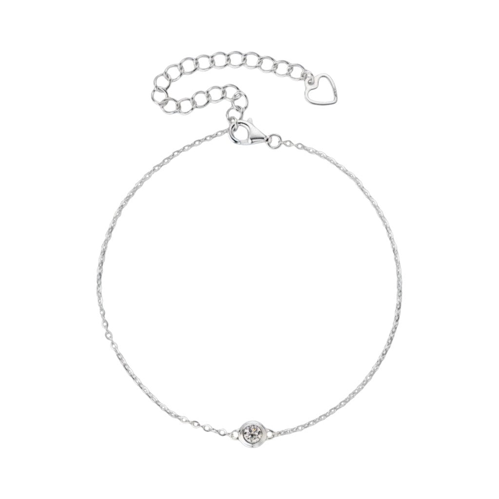 LUMIOR gouden armband met 0.1 karaat moissaniet en hartvormige sluiting, 18K verguld sterling zilver