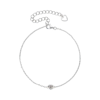 LUMIOR gouden armband met 0.1 karaat moissaniet en hartvormige sluiting, 18K verguld sterling zilver