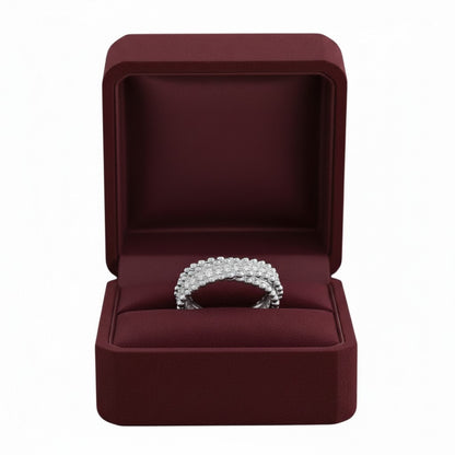 LUMIOR gouden ring met moissanite stenen, 1 karaat, 925 sterling zilver met 18K geelgouden plating.