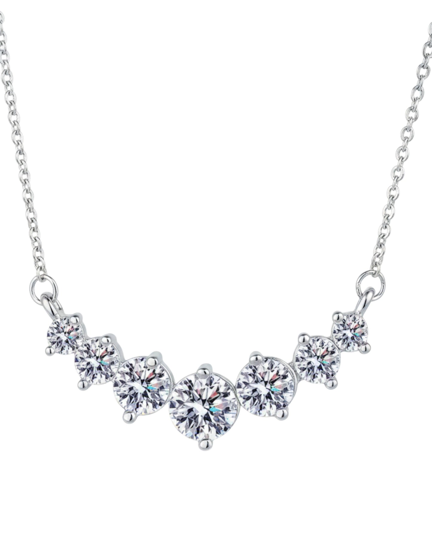LUMIOR Imperial Solitaire ketting van 925 sterling zilver met 2,8 karaat hoogwaardige moissanite stenen.