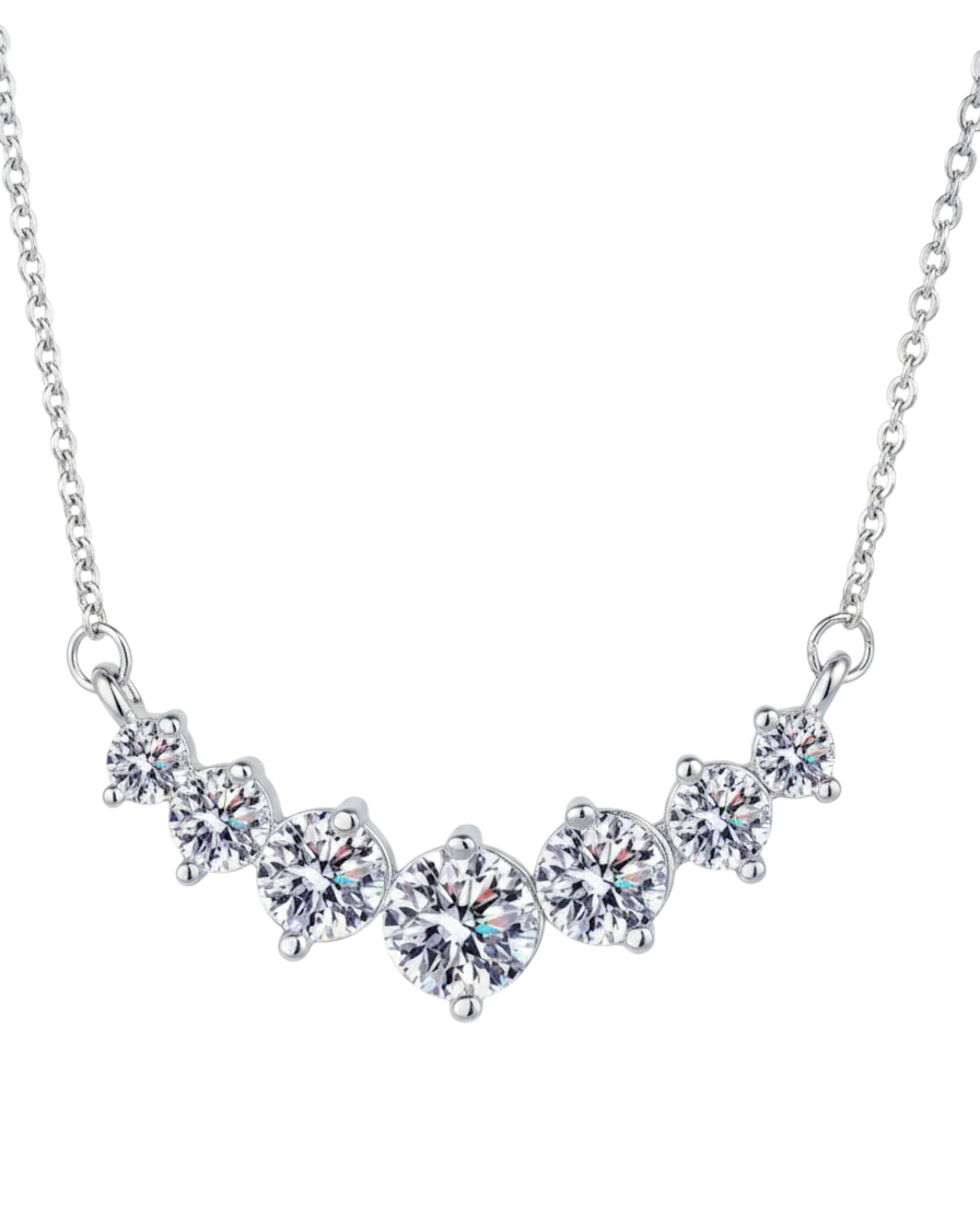 LUMIOR Imperial Solitaire ketting van 925 sterling zilver met 2,8 karaat hoogwaardige moissanite stenen.