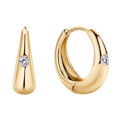 LUMIOR minimalist druppelvormige oorbellen met 0,12 karaat moissaniet in 925 sterling zilver, platina of 18K goud verguld.