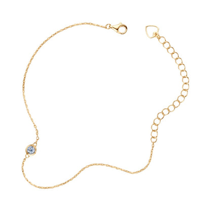 LUMIOR verstelbare armband van 925 sterling zilver met 0.1 karaat moissaniet en 18K witgouden plating
