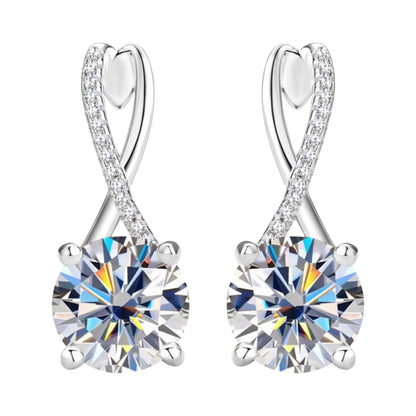 LUMIOR Imperial Radiant 4 Carat Moissanite Oorbellen met 925 Sterling Zilver en Zirkonia accenten.