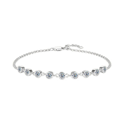 LUMIOR 0.9 karaat moissanite pavé armband van 18K verguld sterling zilver met 7.3" kettinglengte
