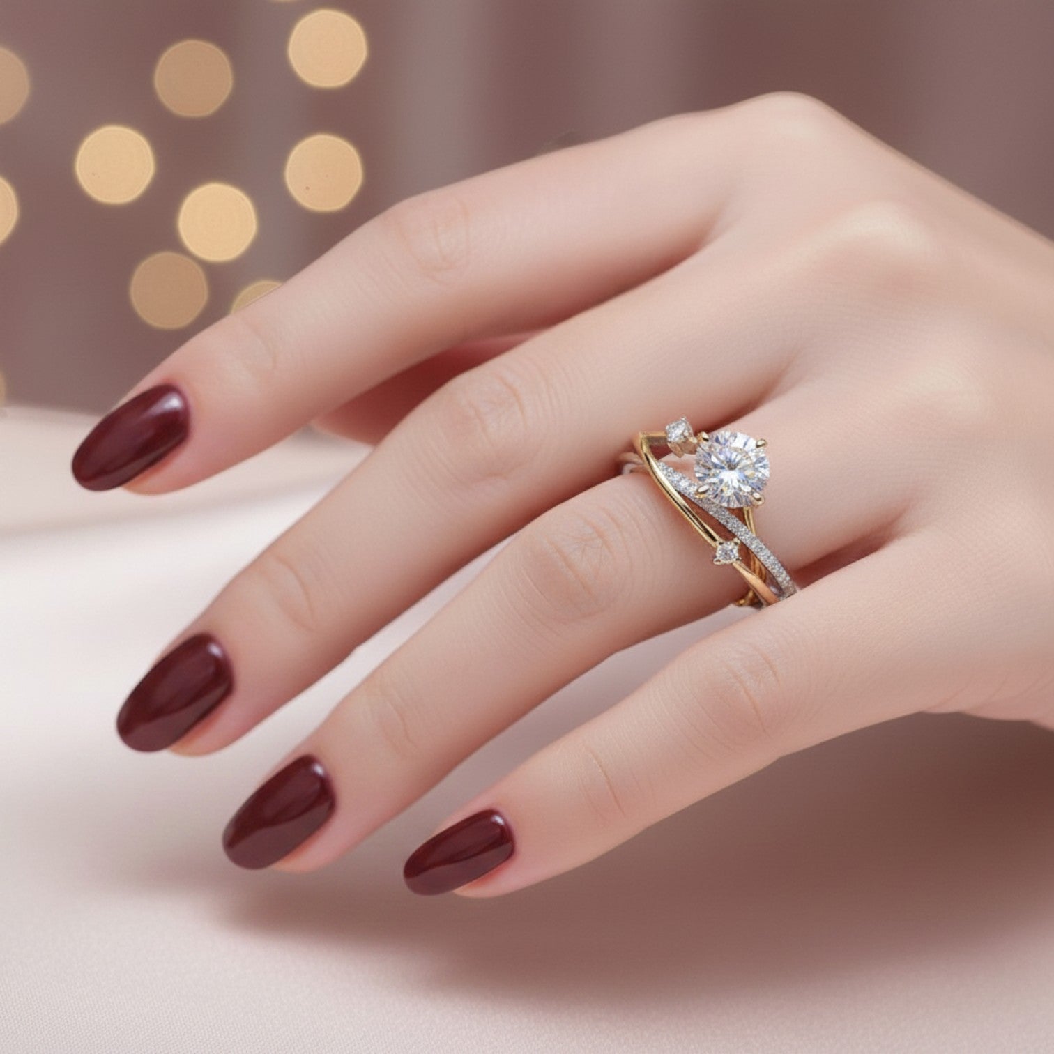 LUMIOR Seraphina ring met 1 karaat ronde moissaniet diamant in 18k geelgoud verguld sterling zilver.