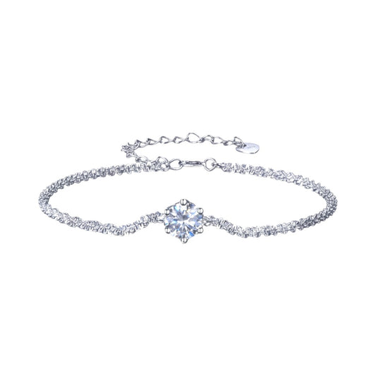LUMIOR zilveren armband met zirkoon en verstelbare ketting, 16 cm met 4 cm verlenging.