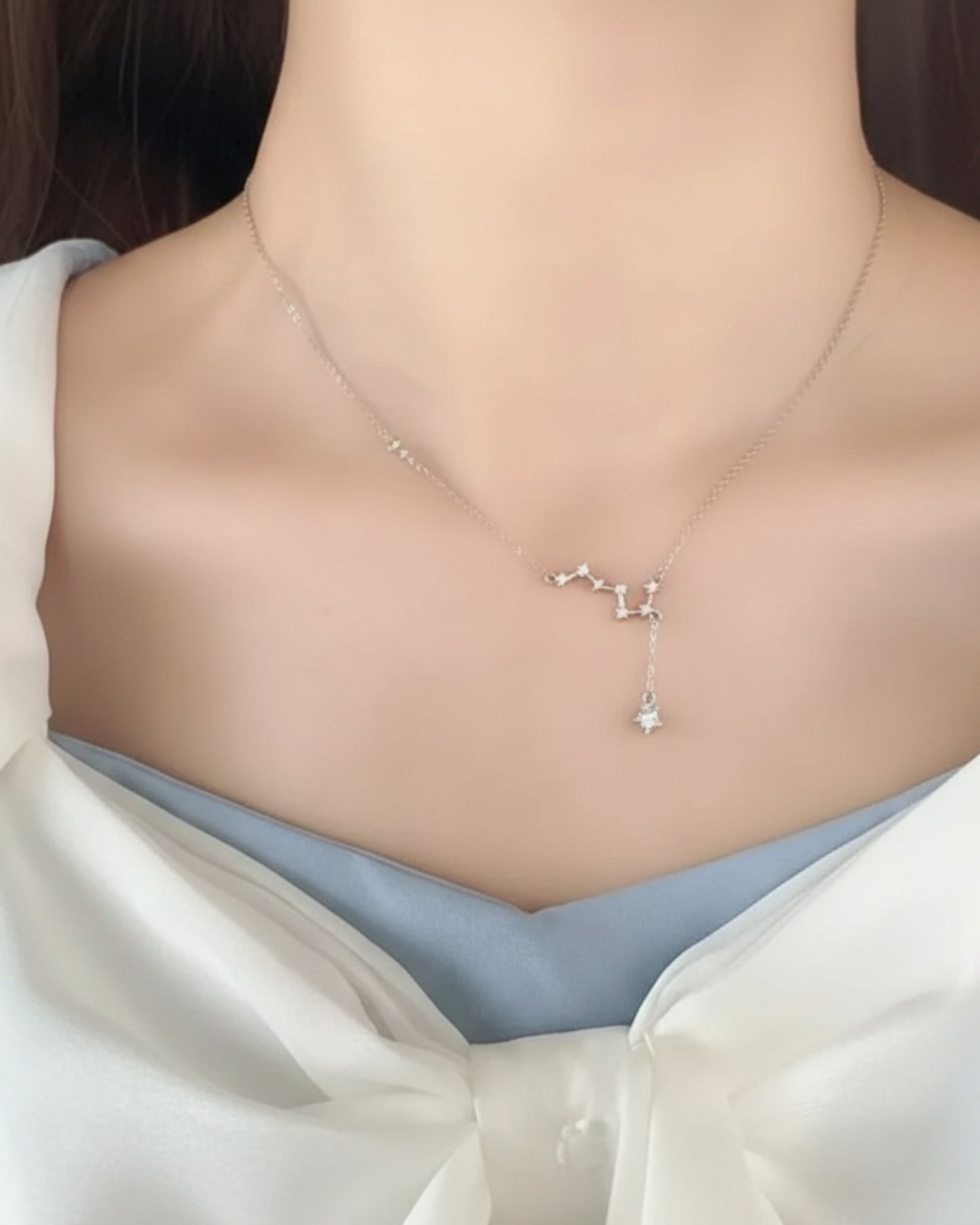 LUMIOR zilverkleurige ketting met sterrenbeeld en zirkoon