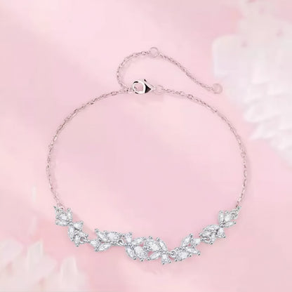 LUMIOR Zircon Wisteria verstelbare armband van 925 sterling zilver met zirkoon